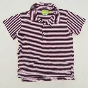 Classic Whimsy Striped Polo Shirt Size 4T maroon and white